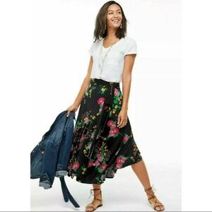 Cabi Size M Medium Sophia Drama Wrap Skirt Black With Bright Florals